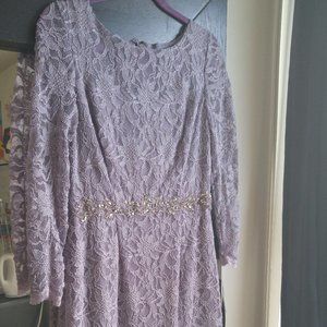 Sparkly Lavender Light Purple Lace Dress - Size 8